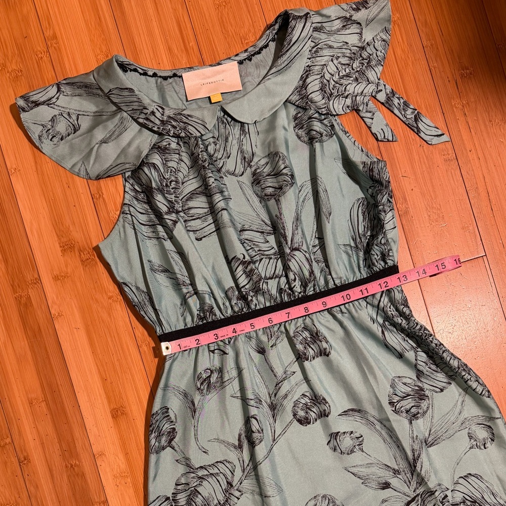 Anthropologie Leifsdottir Iskaldur Blue Floral Silk Dress Size 6 - Picture 10 of 14